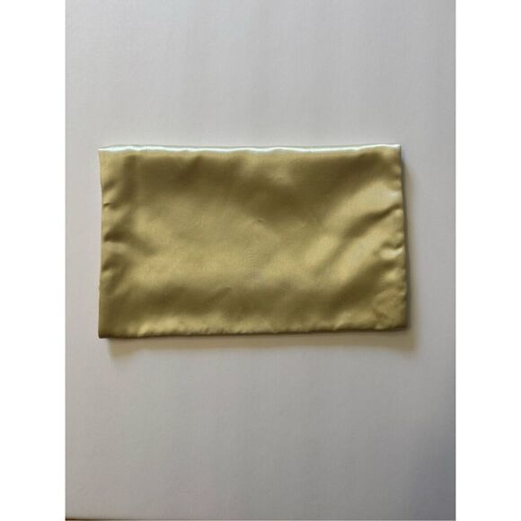 Vintage Christian Dior Foldover Satin Envelope Travel Pouch Neutral Golden Beige - Picture 4 of 4